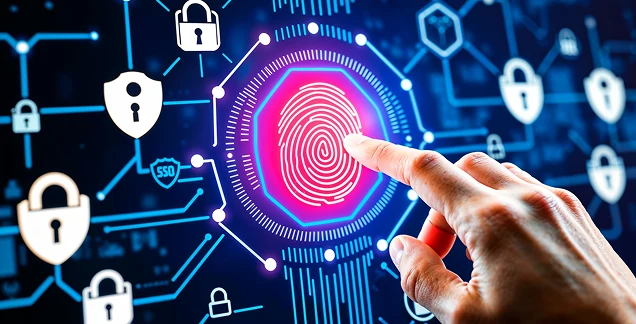 Digital fingerprint and padlock network representing access control